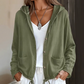 ✨Damen lässige Jacke mit Kapuze und Kordelzug am Saum.