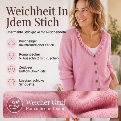 50% RABATT!🏆👚 Strickcardigan mit Rüschenkragen – Eleganter Fall und ganztägiger Tragekomfort für jeden Look