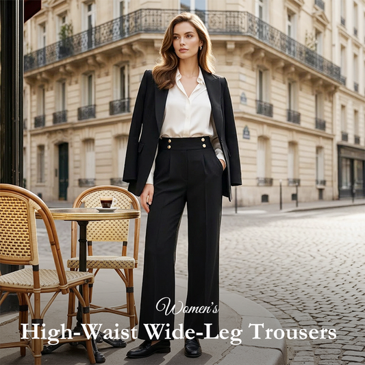Ein absolutes Must-Have🔥👖 – Maßgeschneiderte Hose mit hoher Taille und 4 Metallknöpfen – Formbetonte Taille und knitterfreier Tragekomfort für die Arbeit oder das Wochenende