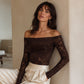 ⏰Letzter Tag des Schlussverkaufs – 50 % Rabatt💃Off-Shoulder-T-Shirt aus Spitze für Damen