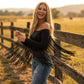 👚Hot Sale 50% OFF✨Women’s Western-Style Off-Shoulder Fringe Sleeve Top