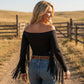 👚Hot Sale 50% OFF✨Women’s Western-Style Off-Shoulder Fringe Sleeve Top