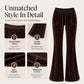 ✨ Retro trifft auf Komfort | Flare-Hose aus Samt mit Kordelzug für Damen