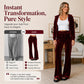 ✨ Retro trifft auf Komfort | Flare-Hose aus Samt mit Kordelzug für Damen