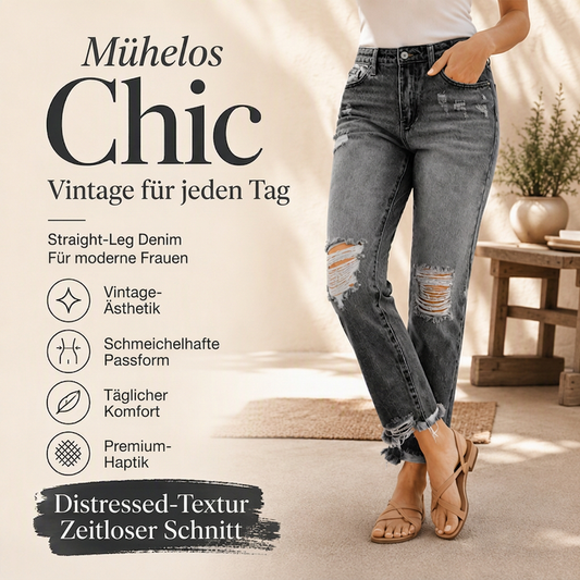 🙌 50% Wiederkaufquote – Qualität überzeugt! Damen-Jeans im Retrostil, used-Look mit Rissen