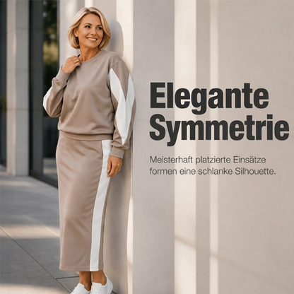📢🎉50%Rabatt!!!🛍️✨Zweiteiliges Strickset für Damen: Sweatshirt und Midirock