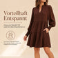 📢🎉50%Rabatt!!!🛍️✨Damen V-Ausschnitt gestuftes Rüschen Minikleid