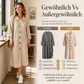 🔥 Beliebtes Produkt ！✨Damen Maxikleid aus Rippstrick mit Laternenärmeln