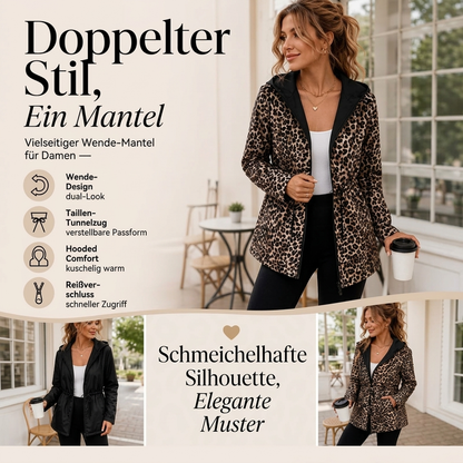 📢🎉50%Rabatt!!!🛍️✨Wendbare Kapuzenjacke mit Leopardenmuster für Damen