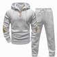 🛍️✨Herren 2-teiliges Jacquard Kapuzenpullover Set Herbst Winter lässiger Kapuzen-Sweatshirt und Sweathose Trainingsanzug