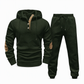 🛍️✨Herren 2-teiliges Jacquard Kapuzenpullover Set Herbst Winter lässiger Kapuzen-Sweatshirt und Sweathose Trainingsanzug