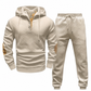 🛍️✨Herren 2-teiliges Jacquard Kapuzenpullover Set Herbst Winter lässiger Kapuzen-Sweatshirt und Sweathose Trainingsanzug
