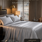 🛏️ Unifarbenes Satin-Spannbettlaken | Haar- & hautfreundlich | Temperaturausgleichend | Langlebig & maschinenwaschbar