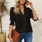 ✨Sonderpreis am letzten Tag!!💥Elegante Damenbluse mit V-Ausschnitt und Puffärmeln🌺