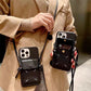 Hülle für  iPhone Schutzhülle Leder mit Schultergurte und Kartenfach