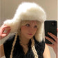Ideales Geschenk - Warme Wintermütze aus Kunst-Nerzfell mit Ohrenschutz